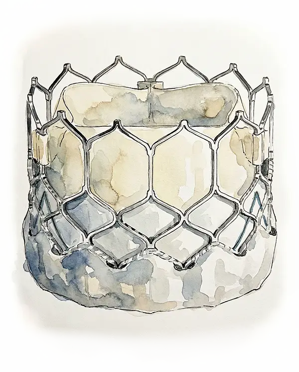 Illustration d'une valve cardiaque artificielle